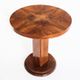 Art Deco style pedestal table in walnut wood veneer. France, 40's