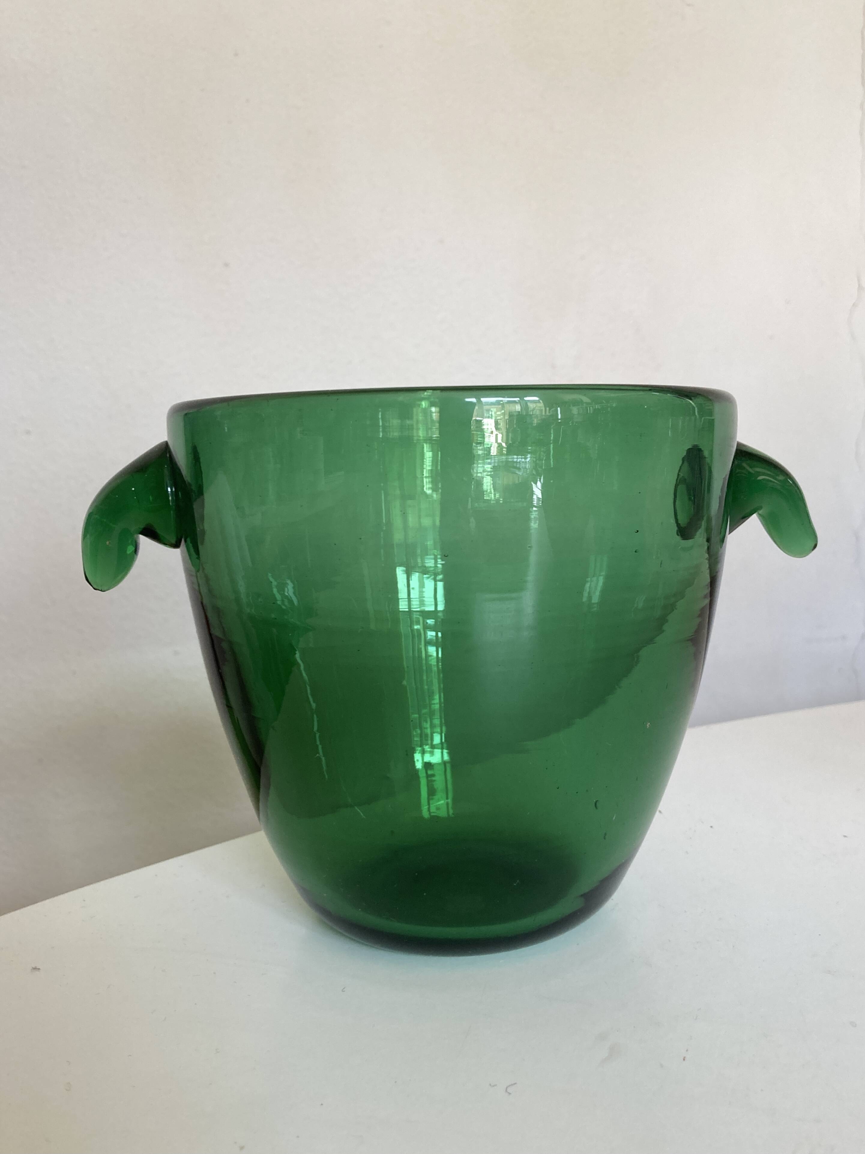 1960s blown glass ice bucket, Italian work