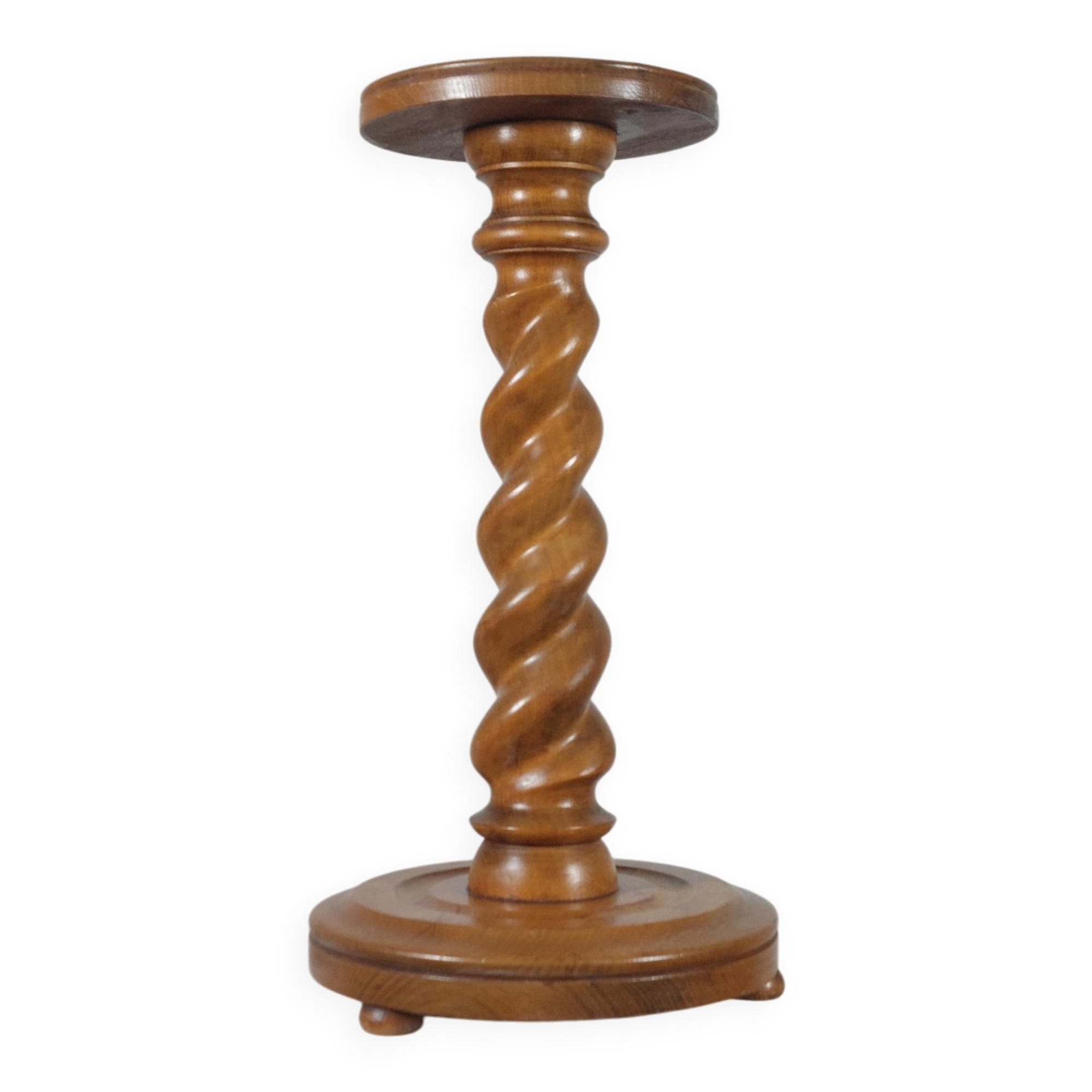 Vintage turned wooden spiral flower support