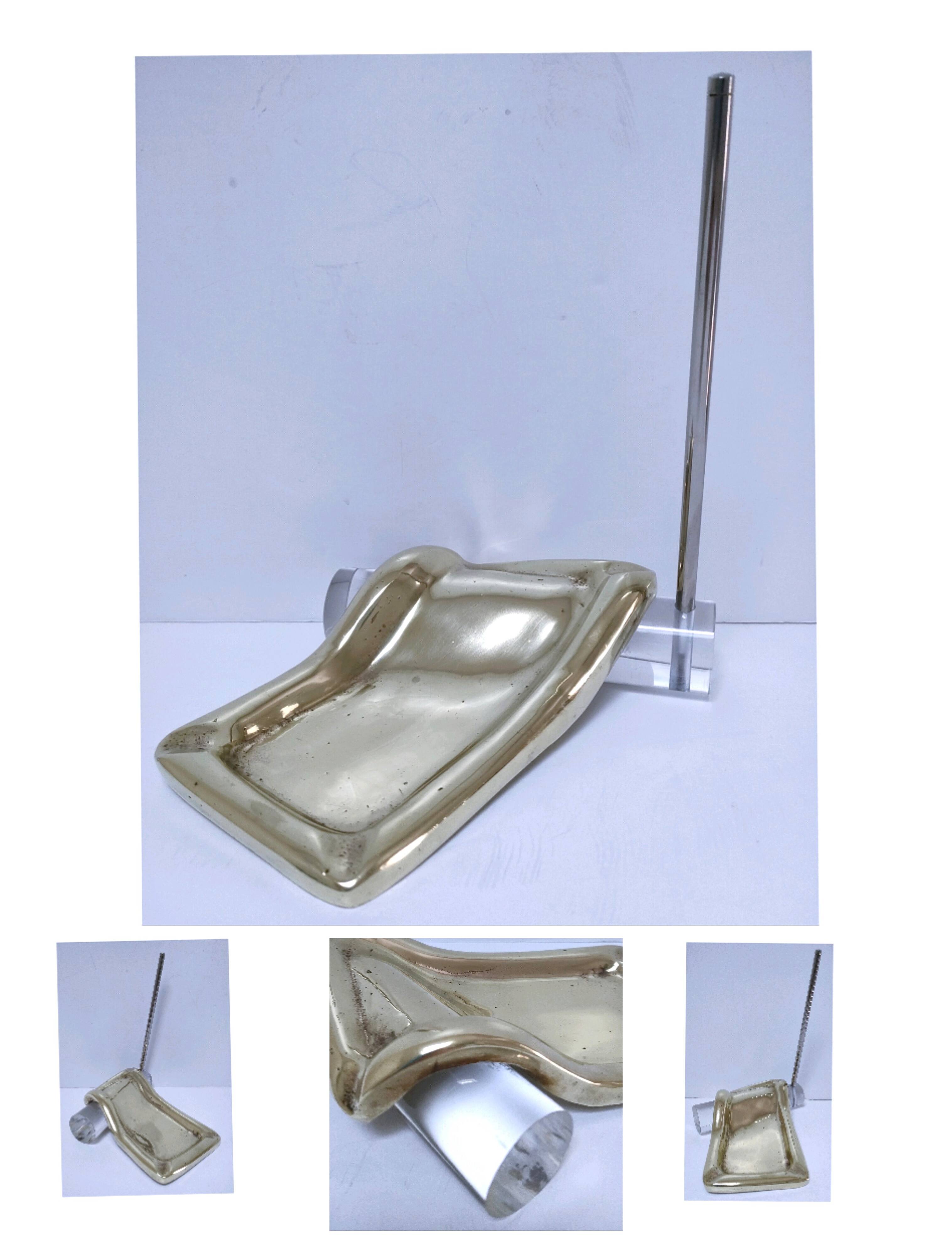 Bronze glass pen holder sculptural design