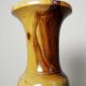 Small vintage hand-turned olive wood vase