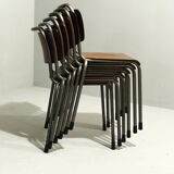 Model 106 Chairs by W. H. Gispen for Delft, 1950s, Set of 6