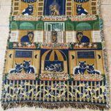 Vintage handmade cat rug