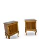 Tables de chevet italiennes en placage de noyer du milieu du siècle, années 1960.