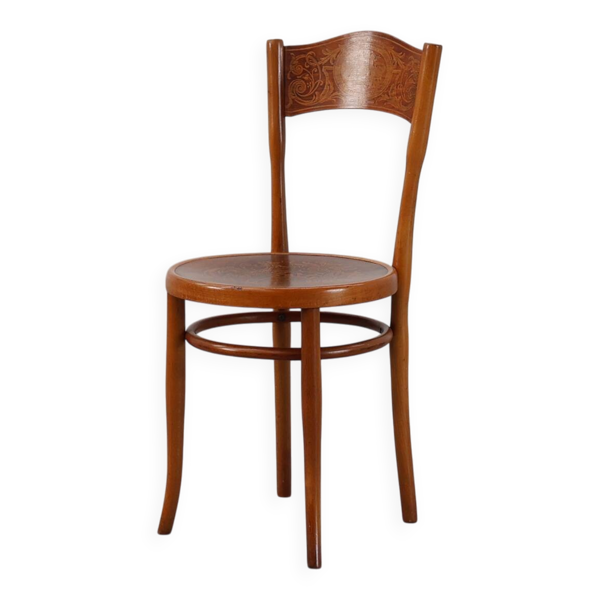 Chaise Art Déco en bois courbé par J & J Kohn, Autriche vers 1910