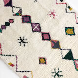 Moroccan Berber carpet azilal ecru with colorful patterns 164x123cm