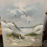 Oil landscape “The white beach”