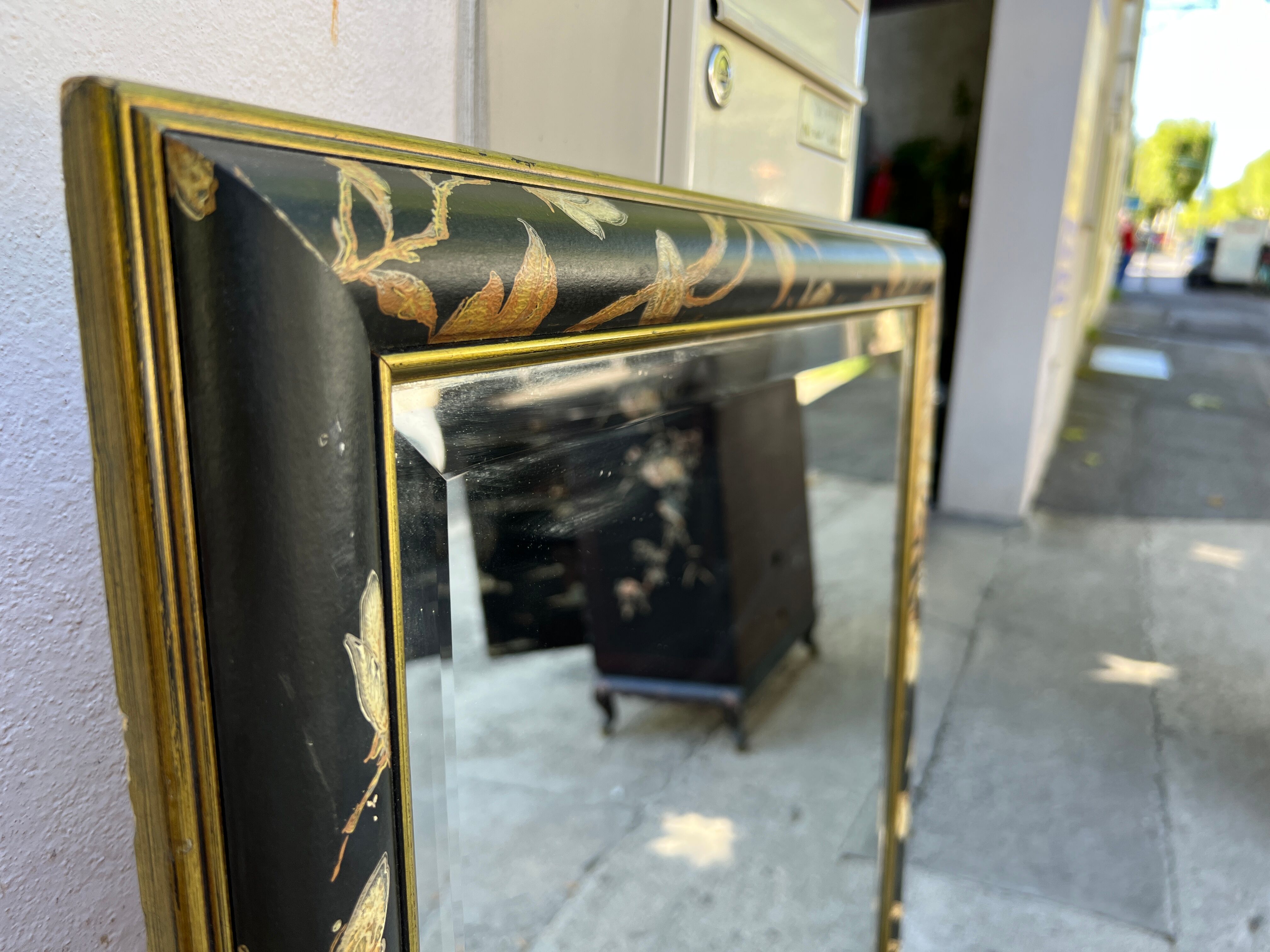 Beveled mirror empire mahogany