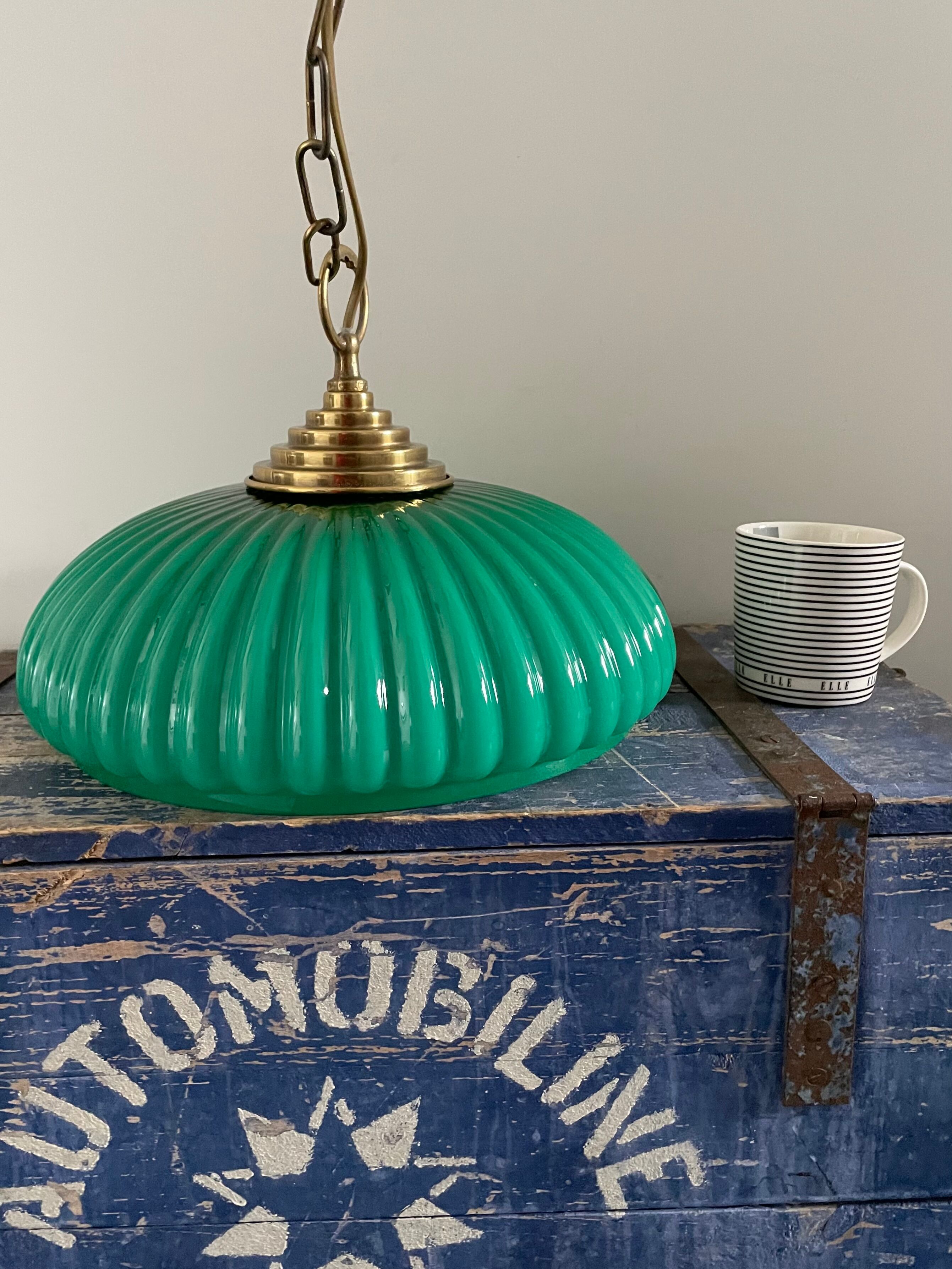 Green opaline chandelier