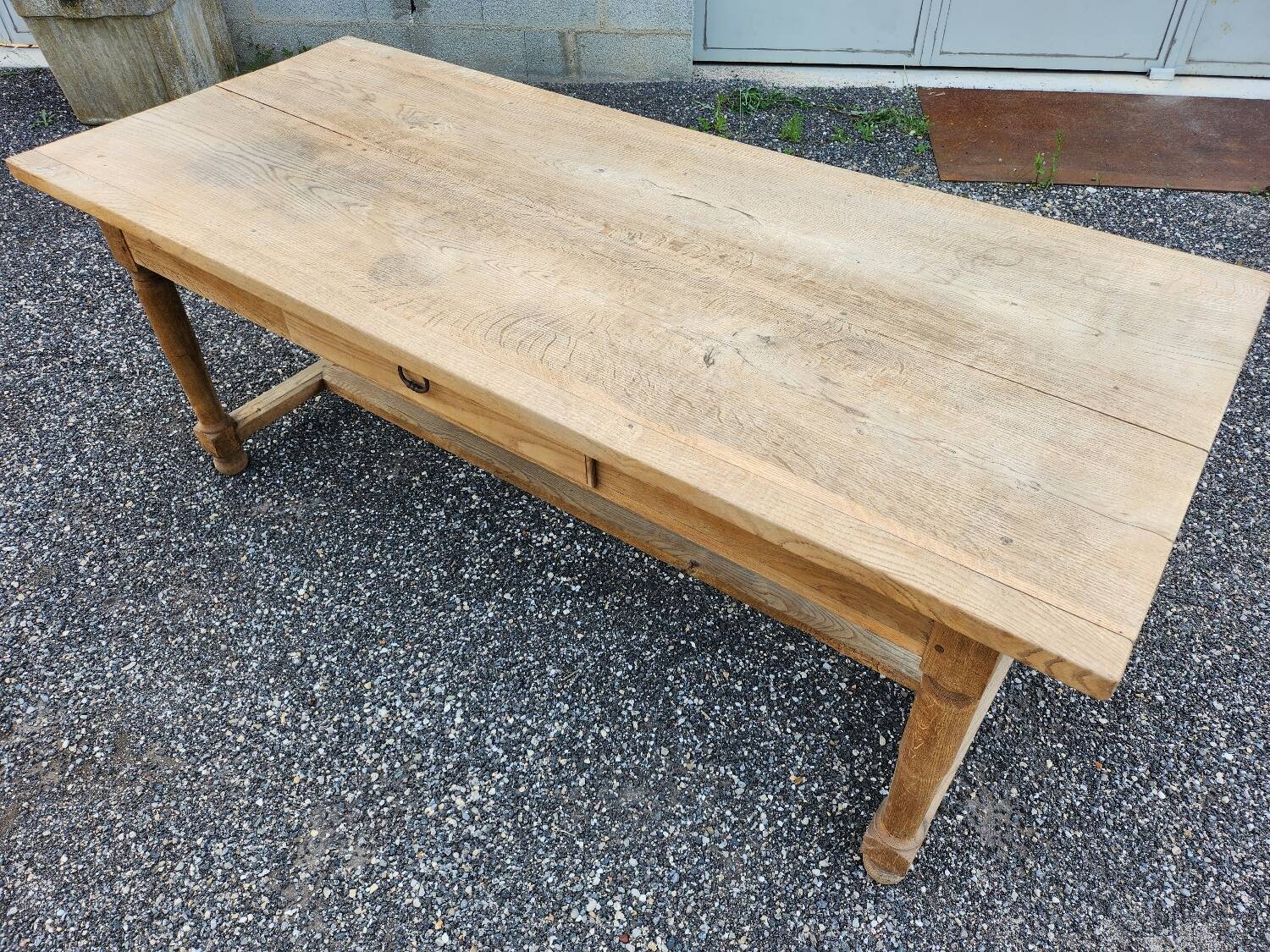 19th century farmhouse table in raw oak