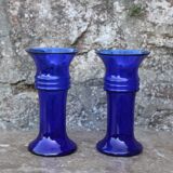 Pair of Holmegaard cobalt blue vases – Scandinavian design – Michael Bang