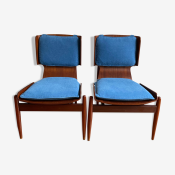 Ensemble de chaises en teck, made in Italie, années 70