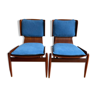 Ensemble de chaises en teck, made in Italie, années 70