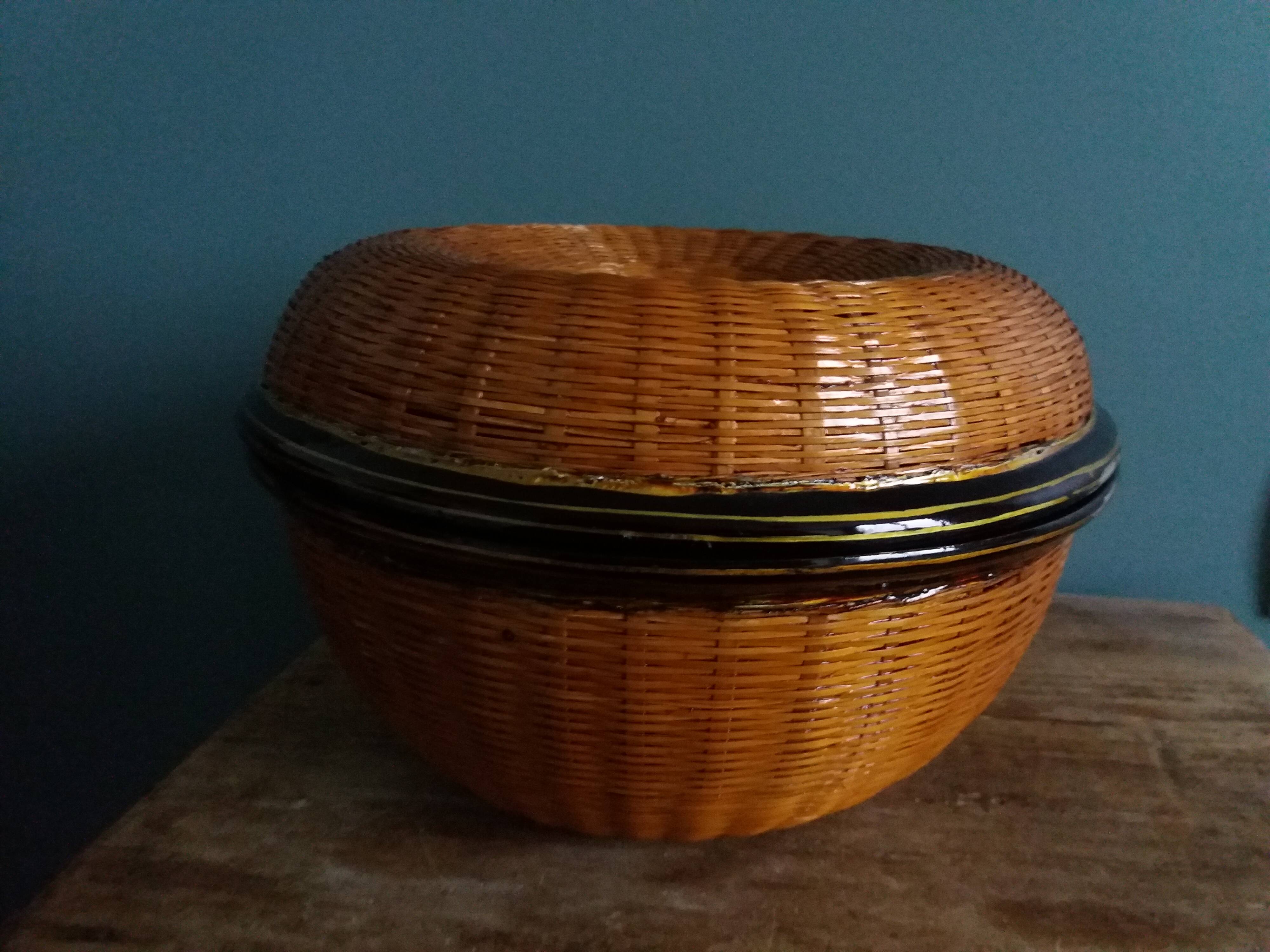 3 nesting baskets boxes in rattan or bamboo