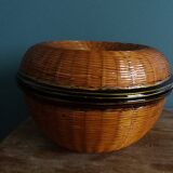 3 nesting baskets boxes in rattan or bamboo