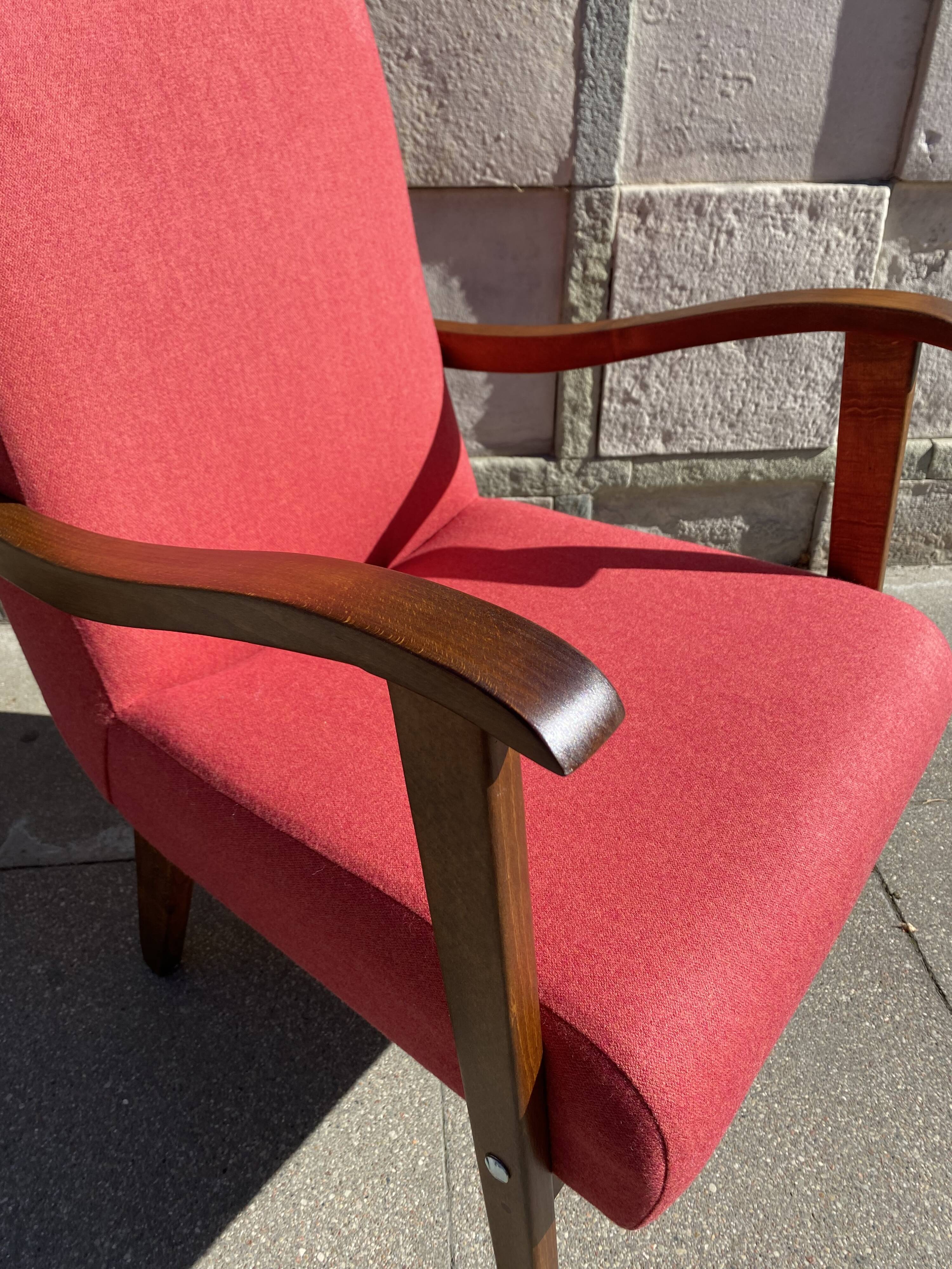 Armchair from the 1960s, Polish People's Republic, after complete renovation, wool.