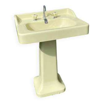 Set of 3 vintage Porcher sinks – 1960s – Pale celadon green