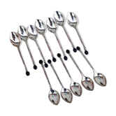 12 cuillères à moka en métal argenté