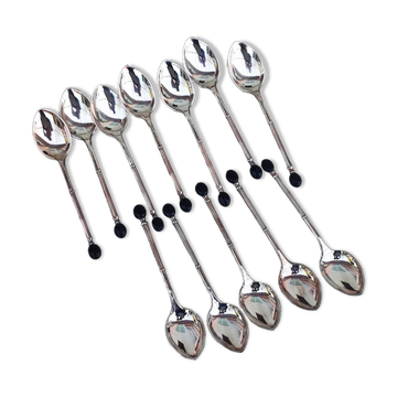 12 cuillères à moka en métal argenté