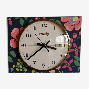 Horloge vintage pendule murale "Maty Fleurs"