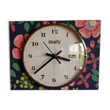 Vintage clock, "Maty Fleurs" wall clock