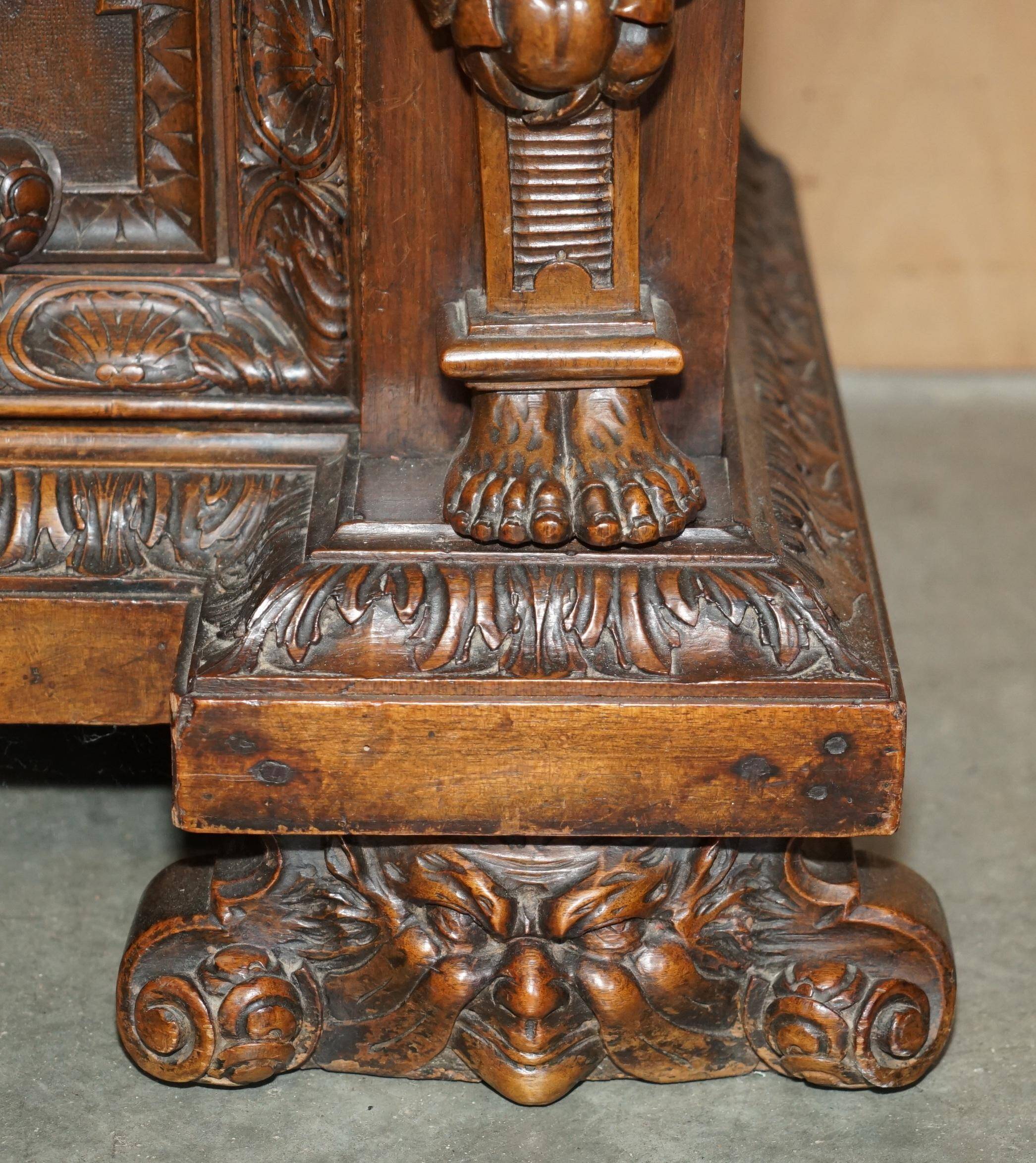 French walnut buffet sideboard, decorated, circa 1850.