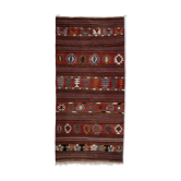 1970s vintage striped turkish oushak kilim runner 4'7" x 9'10"