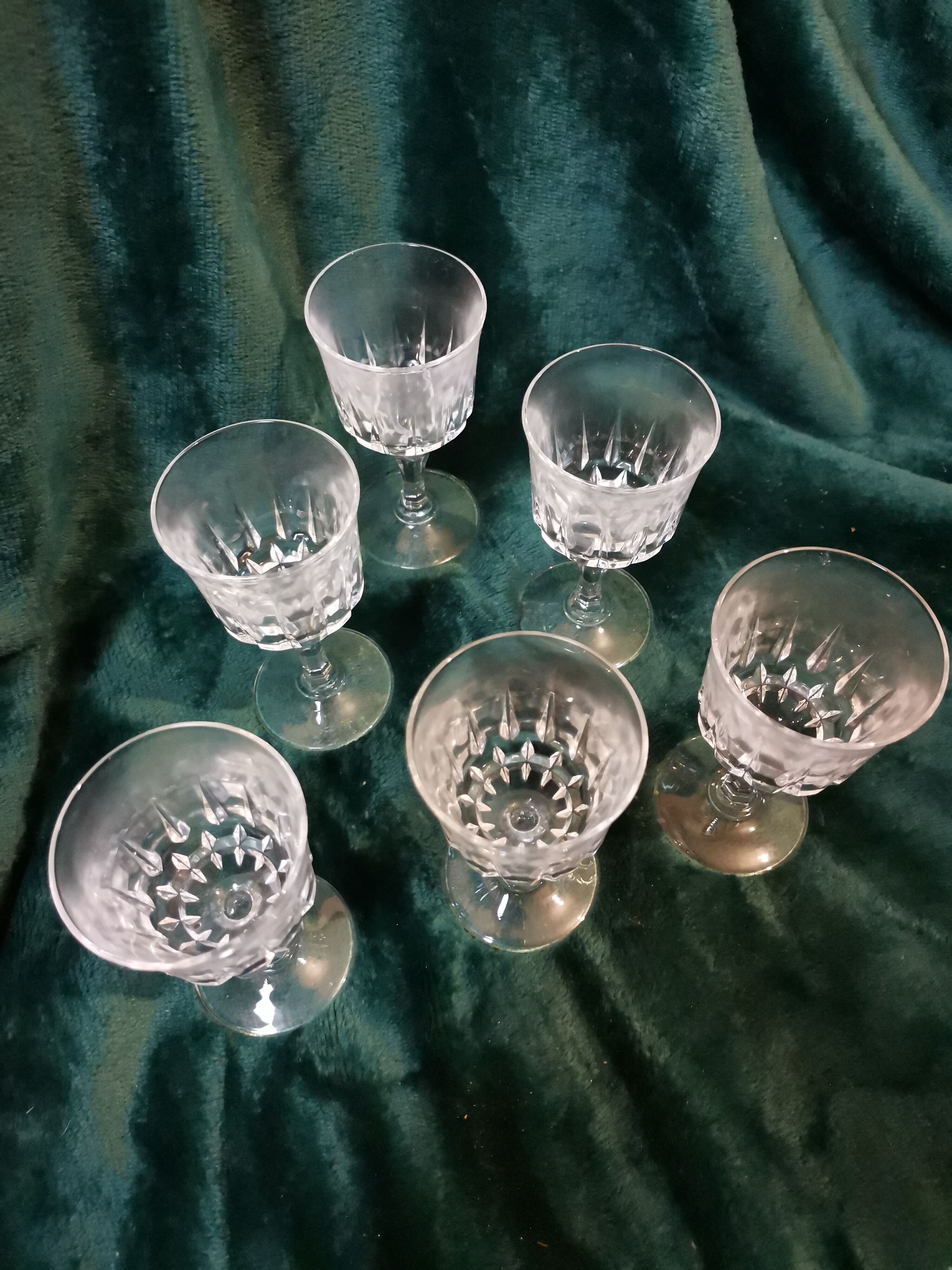 6 Arch crystal stemmed glasses