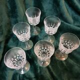 6 verres à pied en cristal d'Arques