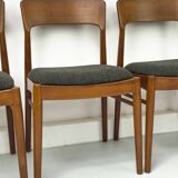 Teak and Wool Dining Chairs from Korup Stolefabrik, 1960s, Set of 4