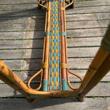 Vintage 1950s rattan console