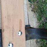 Garden bench with old cast iron legs