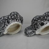 Pair of ceramic candlesticks Vallauris fat lava Keramik