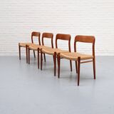 Niels Möller Model 75 Paper Cord Dining Chairs
