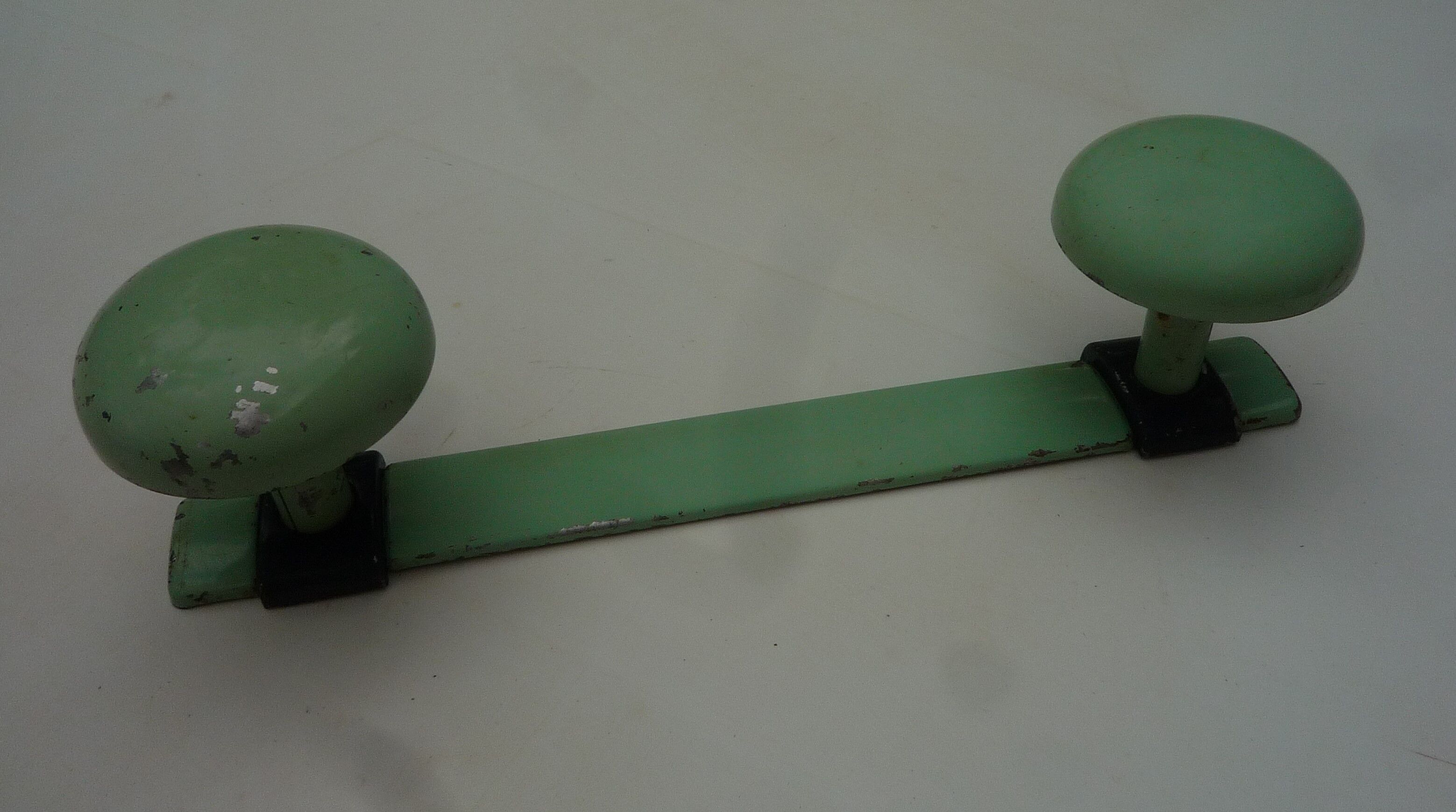 Grey green metal hook 1960s