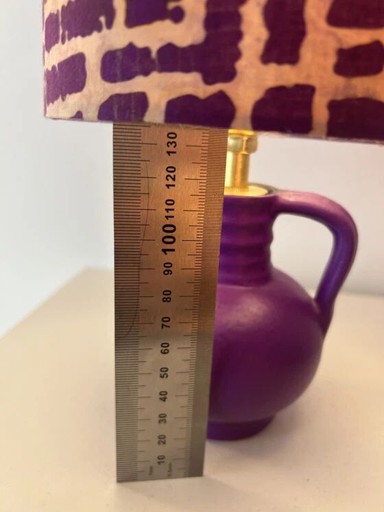 Expressive table lamp in Plum Black made from a vintage design vase by WGP.