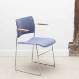 Howe 4/40 Blue and Chrome Arm Chair by David Rowland