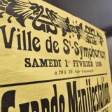Poster "Great Regionalist Protest" - City of St-Symphorien - 1936