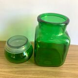 Bocal en verre vert vintage 1970
