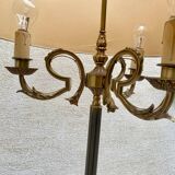 Vintage brass floor lamp with 3 tripod lights