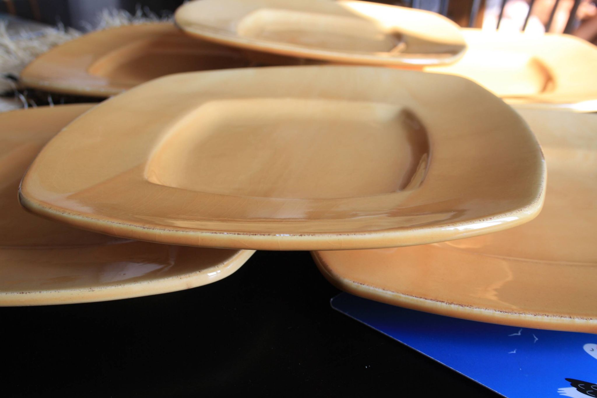 Assiettes carrées Ceramiche Toscane- jaunes