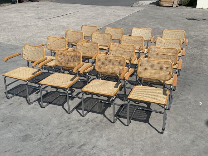 Set of 4 Cesca model armchairs by Marcel Breuer