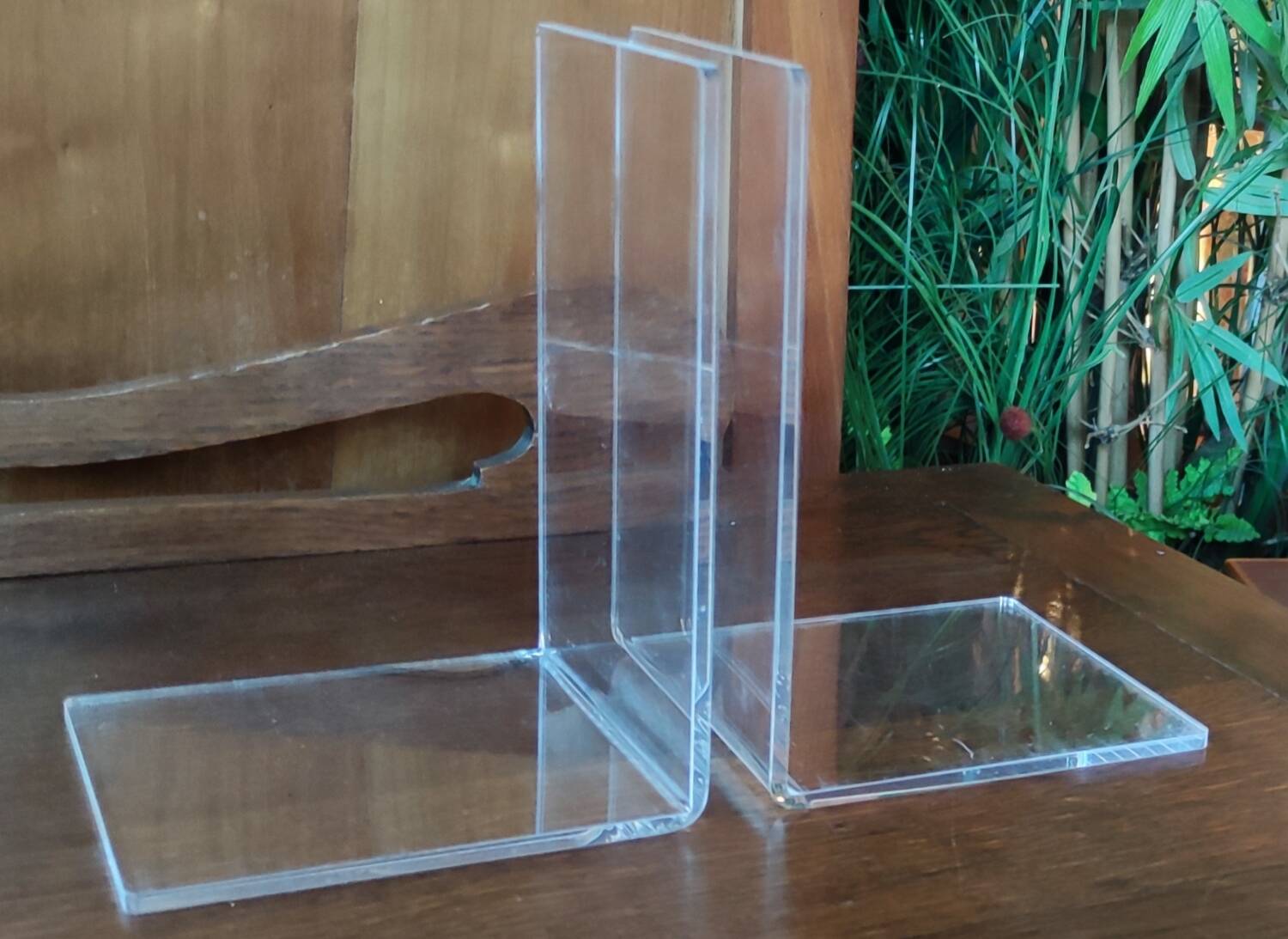 Plexiglas designer bookends