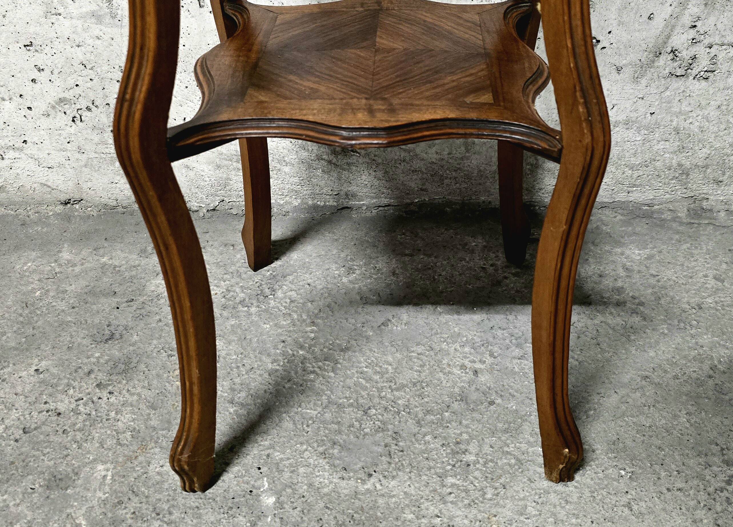 Art Nouveau High Walnut Stand - Jugendstil