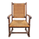 Modern Dutch Brutalist Armchair in Rush and Oak, 1950s