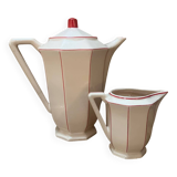 Digoin pink and red teapot