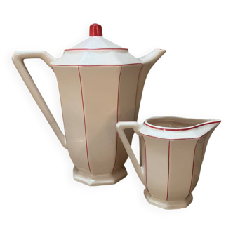 Digoin pink and red teapot