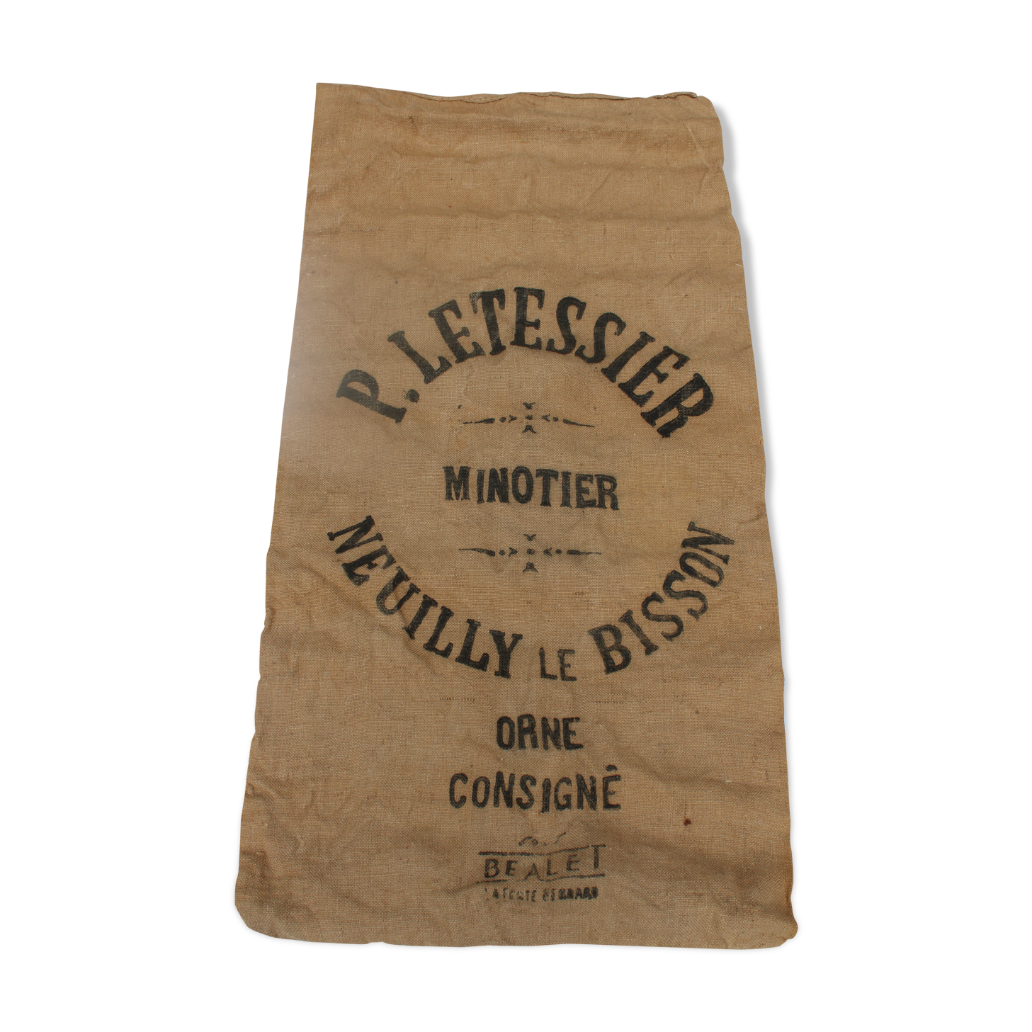 Old burlap bag "Letessier Minoterie"