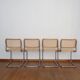 4 chairs cannage and chrome