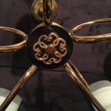 Brass and opaline chandelier